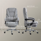 Vinsetto - Fauteuil de bureau massant inclinable à hauteur réglable et repose-pieds - gris-Dossier incurvé et rembourrage épais pour un soutien supplémentaire 