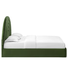 Modway - Solana Arqué Performance Velvet Lit de plateforme complet, Vert mousse-Base du socle