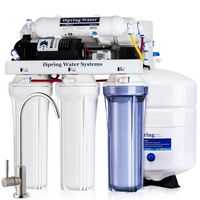 iSpring - RCC7P système d'osmose inverse à 5 étapes avec pompe - 75 gal/jour-L'osmose inverse produit de l'eau potable purifiée en pressurisant les molécules d'eau à travers la membrane OI, laissant les impuretés derrière. La pompe électrique de surpression extrêmement durable du filtre sous évier RCC7P assure une haute efficacité et une performance fiable et stable du système OI, peu importe les variations de pression, offrant un débit plus élevé avec moins d'eau gaspillée comparativement aux modèles sans 