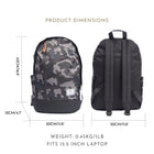 Habitu Sac à dos pour ordinateur portable de voyage zip - Camouflage Noir-Poches Multiples: Il dispose d'une fente rembourrée pouvant contenir un ordinateur portable de 15,5 pouces, ainsi que de poches extérieures et intérieures pour garder vos nombreux objets essentiels organisés. Deux poches latérales pour une bouteille d'eau et un parapluie compact permettent d'organiser vos articles