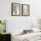 Modway - Mercy Chevron touffé Performance Velvet Tête de lit jumelée, Blanc-Performance Velvet