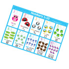 Ashley Productions - ASH95707 Tapis de table Studio Smart Poly pour apprendre les chiffres de 1 à 10 - 13" x 19" - un seul côté - paquet de 10-Résistant à l'eau, aucune stratification requise