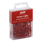 JAM Paper - Trombones standard colourés - taille standard 2 -5 cm - rouges - paquet de 100-Taille : 1 pouce (standard/régulier) | Gardez vos piles de papier organisées avec des trombones colourés