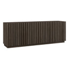 Hudson&Canal - Meuble TV rectangulaire cannelé Marion pour téléviseurs jusqu'à 75 po - Chêne brun-Un design à la fois moderne et classique pour votre bureau à domicile, votre chambre ou votre espace de vie