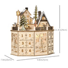 HOMCOM - Calendrier de l'Avent de Noël - Table Lumineuse Décoration de Noël-Le tiroir à compte à rebours de 24 jours vous permet de mettre des notes et des friandises pour vous surprendre et vous amuser au quotidien  