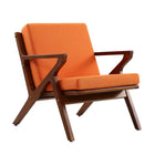 Manhattan Comfort - Martelle fauteuil d’appoint rembourré en tissu sergé style milieu du siècle 78 cm - orange et ambre-Chaise d’appoint moderne du milieu du siècle idéale pour le salon et le bureau à domicile