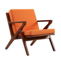 Manhattan Comfort - Martelle fauteuil d’appoint rembourré en tissu sergé style milieu du siècle 78 cm - orange et ambre-Chaise d’appoint moderne du milieu du siècle idéale pour le salon et le bureau à domicile