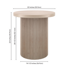 Hudson&Canal - Table d'appoint ronde cannelée Isa de 56 cm de large, couleur blanc aulne-Nettoyer avec un chiffon doux et sec, sans produits chimiques agressifs ni produits de nettoyage abrasifs