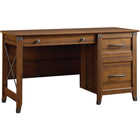 Sauder 53"W La Collection Carson Forge Bureau - Finition Washington Cherry-Trois tiroirs avec glissières métalliques et butées de sécurité