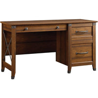 Sauder 53"W La Collection Carson Forge Bureau - Finition Washington Cherry-Trois tiroirs avec glissières métalliques et butées de sécurité