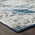 Modway - Entourage Médaillon vintage fleural vintage Malia Tapis de comédie 8 pi l x 10 pi L - Ivoire et bleu-Dessous en caoutchouc de prise