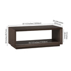 Hudson&Canal - Table basse rectangulaire  Evie 48 po de largeur - brun aulne-Dimensions du produit : 23,5" L x 47,5" l x 18" H