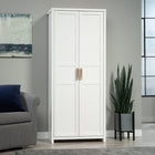 Sauder - Meuble de rangement - Blanc-étagères réglables: Trois étagères réglables et une étagère fixe pour une polyvalence de rangement optimale. Chaque étagère réglable a une capacité de poids maximale de 25 lb