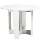 HOMCOM - Table à manger ovale pliante à abattant 41 po pour 2-4 personnes - blanc-Le design rabattable gain de place convient aux petites cuisines et aux espaces repas