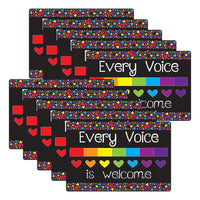 Ashley Productions - Smart Poly Tapis de souris pour ordinateur - 8" x 10" - Chaque voix est la bienvenue ici - Paquet de 10-Commencez votre journée du bon pied avec ces accessoires élégants et fonctionnels qui arborent des citations inspirantes et des expressions positives.