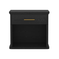 Manhattan Comfort - Table de nuit traditionnelle Clifford à 1 tiroir - Noir-Finition stratifiée aspect bois : aspect bois chaud et naturel avec une surface durable et facile à nettoyer