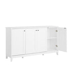 Prepac - Table console à portes 4 panneaux Yaletown 60 po avec rangement, buffet avec étagères - Blanc-8