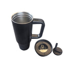 Splash - Gobelet de 900 ml à paille en silicone, noir-Norme FDA
