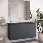 Modway - Bryn Fixation murale de 48" Vanette de salle de bain - Gris Noir-Construction en mélamine et panneaux de particules
