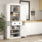 HOMCOM - Armoire de cuisine autoportante 72 po avec tiroir - blanc-Trois étagères réglables avec un espace de 1,25 po pour un rangement flexible 