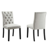 Modway - Duchess Performance Velvet Chaises de salle à manger Ensemble de 2 - Gris clair-Cadre en bois massif