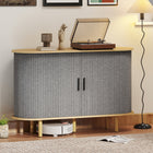 HOMCOM - Buffet avec portes cannelées 47,2 po L - gris-Polyvalent en tant que meuble de salon, buffet, meuble de bar à café, meuble d'entrée et plus encore 