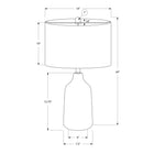 Monarch Specialties - Luminaire - 24 po H Lampe De Table - Béton Beige - Abat-Jour Ivoire / Crème - Contemporain-Attaché avec un câble transparent de 5 pieds, placez cette lampe polyvalente sur une table d'appoint, une table de nuit ou une table de chevet pour une source d'éclairage à la mode