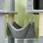 PawHut - Arbre à chat 70 po, tour avec maisonnette, hamac - poteaux à griffer-Matériau : panneau de particules, peluche (100 % polyester), sisal 