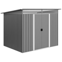 Outsunny - remise de jardin 9 pi x 6,5 pi avec puits de lumière - gris clair-Cette unité de rangement offre un espace généreux pour tous vos équipements extérieurs, des outils de jardin aux accessoires de piscine

