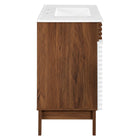 Modway - Render 36" Vanette de salle de bain - Blanc Noyer Blanc-Tiroirs à extension complète