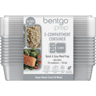Bentgo - Boîtes de conservation Prep à 3 compartiments - Argent - Paquet de 10-Plus besoin de mesurer vos portions, le volume est déjà indiqué sur le plateau.