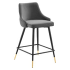 Modway - Adorn Performance Velvet Tabouret de comptoir - Gris-Tabouret de comptoir vintage moderne