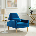 Modway - Liliana Performance Velvet Fauteuil - Marine-Revêtement en velours de performance