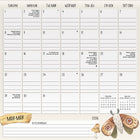 DateWorks - 2026 Calendrier Mural Magnétique Familial 16 Mois - 12 po x 12 po - Animaux - Bilingue -16 pages mensuelles détachables avec section de notes pour Septembre 2024 à Décembre 2025