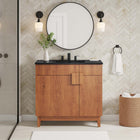 Modway - Miles 36" Vanette de salle de bain - Noyer noir-Découpe de plomberie