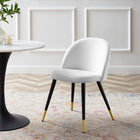 Modway - Cordial Performance Velvet Chaises de salle à manger Ensemble de 2 - Blanc-Jambes en métal noir mat