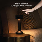 Bell and Howell - Lampe de table moderne sans fil à DEL rechargeable de 8,4 po The Chelsea - Noir-6000 kelvins