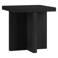 Hudson&Canal - Table d'appoint carrée Elna de 56 cm de largeur, , grain noir-Un design scandinave contemporain pour votre salon, votre bureau et plus encore
