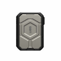 UAG - Portefeuille Magnétique avec Béquille MagSafe, Noir/Titane-Conception de verrouillage magnétique ultra-puissante – Force magnétique de qualité supérieure de 2,5 mm – Fonction de béquille polyvalente