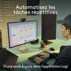 Logitech - MX Keys S Combo for Mac, clavier et souris sans fil, repose-poignets, clavier rétroéclairé - Gris-Éclairage intelligent: les touches rétroéclairées s'allument dès que vos mains s'approchent de ce clavier sans fil pour Mac. Vous pouvez contrôler la durée et la luminosité du rétroéclairage sur Logi Options+