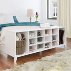 Prepac - Cabinet à chaussures d'entrée 60 po avec banc pour organisation et rangement de salle de boue avec 14 compartiments à chaussures - Blanc-Dimensions et poids assemblés : banc à chaussures 15 po p x 60 po l x 21,25 po h, poids total : 63 lb. Toutes les pièces arrivent prêtes à être assemblées dans 1 boîte