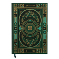 Hilroy - Journal Notes Déco - 6 po x 8 po - Ligné - 96 feuilles - vert-Élégant journal à couverture rigide avec design sophistiqué inspiré du style Art déco