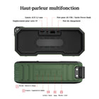 MyBat - Enceinte d'extérieur sans fil, portable, robuste et étanche - Vert armée-Microphone intégré : Permet de passer des appels en mode mains libres pour plus de praticité.