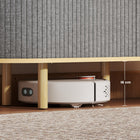 HOMCOM - Buffet avec portes cannelées 47,2 po L - gris-Cinq pieds en bois de pin et des sangles anti-basculement assurent stabilité et sécurité 