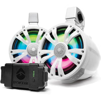 SoundExtreme - TB8 ExtremeTower Powersports - Haut-parleur Bluetooth amplifié à piles, étanche à l’eau de 8 po et 1 haut-parleur passif, blanc-300 watts puissance de crête: (100 rms) alimentent un caisson d’extrêmes graves passif de 8 pouces et un gazouilleur de 1,5 pouce pour qu’ils soient aussi forts que vous le souhaitez. lissent les valeurs maximales détaillées et riches basses moyennes pour couper le vent et le rugissement; bluetooth 5.0: pour une connexion sans fil fiable à longue portée vers votre té
