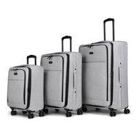Bugatti - Ensemble de 3 valise souple - la Reborn - Gris-Fabriqué en polyester recyclé léger et résistant