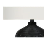 Monarch Specialties - Luminaire - 23 po H Lampe De Table - Rotin Noir - Abat-Jour Ivoire / Crème - Moderne-Dimensions assemblées : 14 po L x 14 po P x 22,5 po H. base : 8,25 po L x 8,25 po P x 11,25 po H. abat-jour : 14 po L x 14 po P x 10 po H