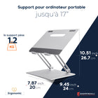 ShoppingAll - Support réglable pour ordinateur portable - Argent-Ajustez la hauteur et l'angle (jusqu'à 90 degrés) à votre niveau de visionnement idéal pour soulager la raideur du dos et du cou et améliorer votre posture
