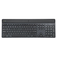 Targus - Clavier EcoSmart à récupération d'énergie durable-Il est principalement alimenté par des cellules solaires optimisées pour capter la lumière provenant de diverses conditions d'éclairage (y compris l'éclairage intérieur). Il se connecte à jusqu'à 3 appareils via Bluetooth SoC