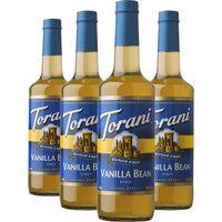 Torani - Sirop haricot à la vanille sans sucre -750 mL - paquet de 4-Plus que simple café : Idéal pour les lattes, les frappes, les thés, les cafés, les desserts et bien plus